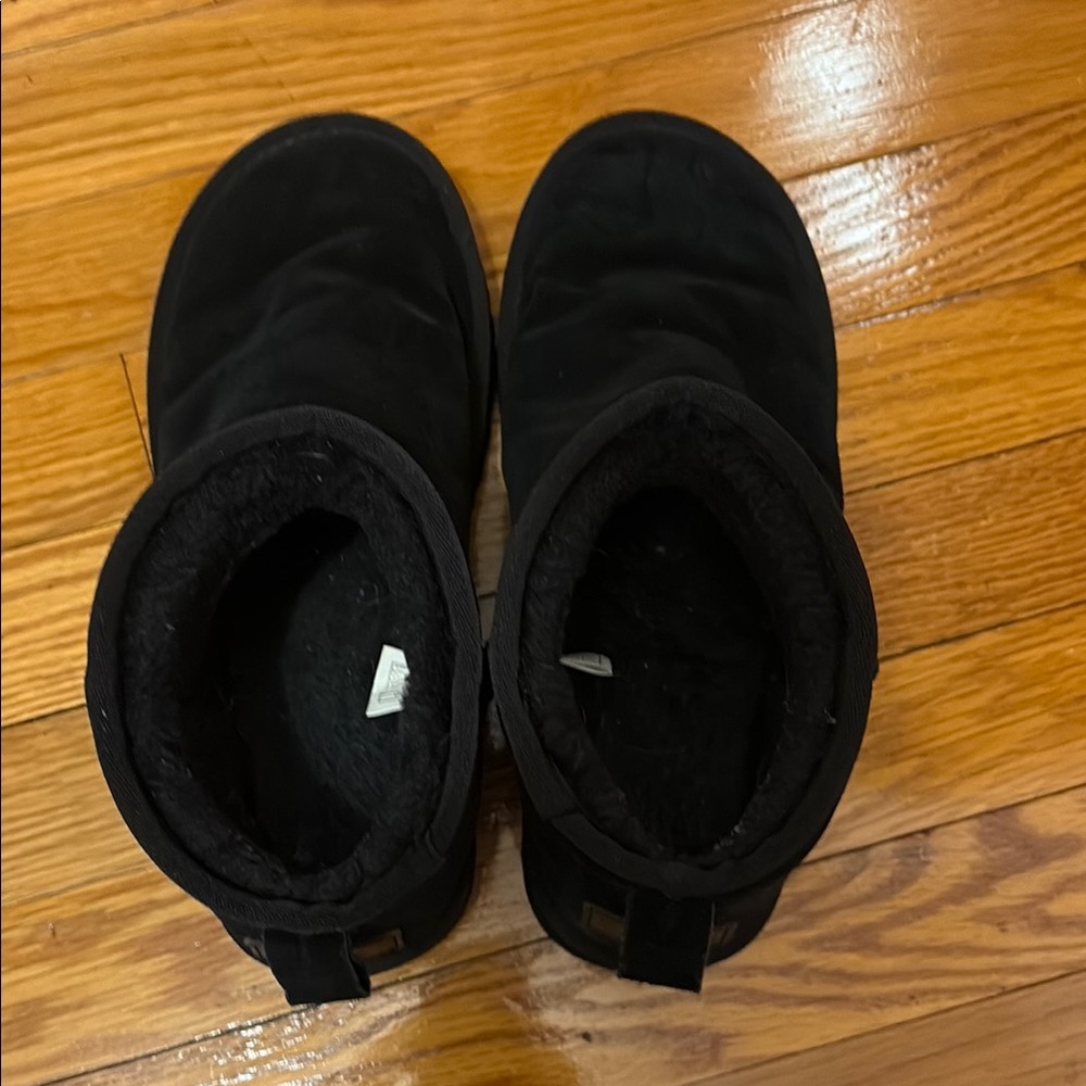 UGG Black Ankle Boots Plush Comfort